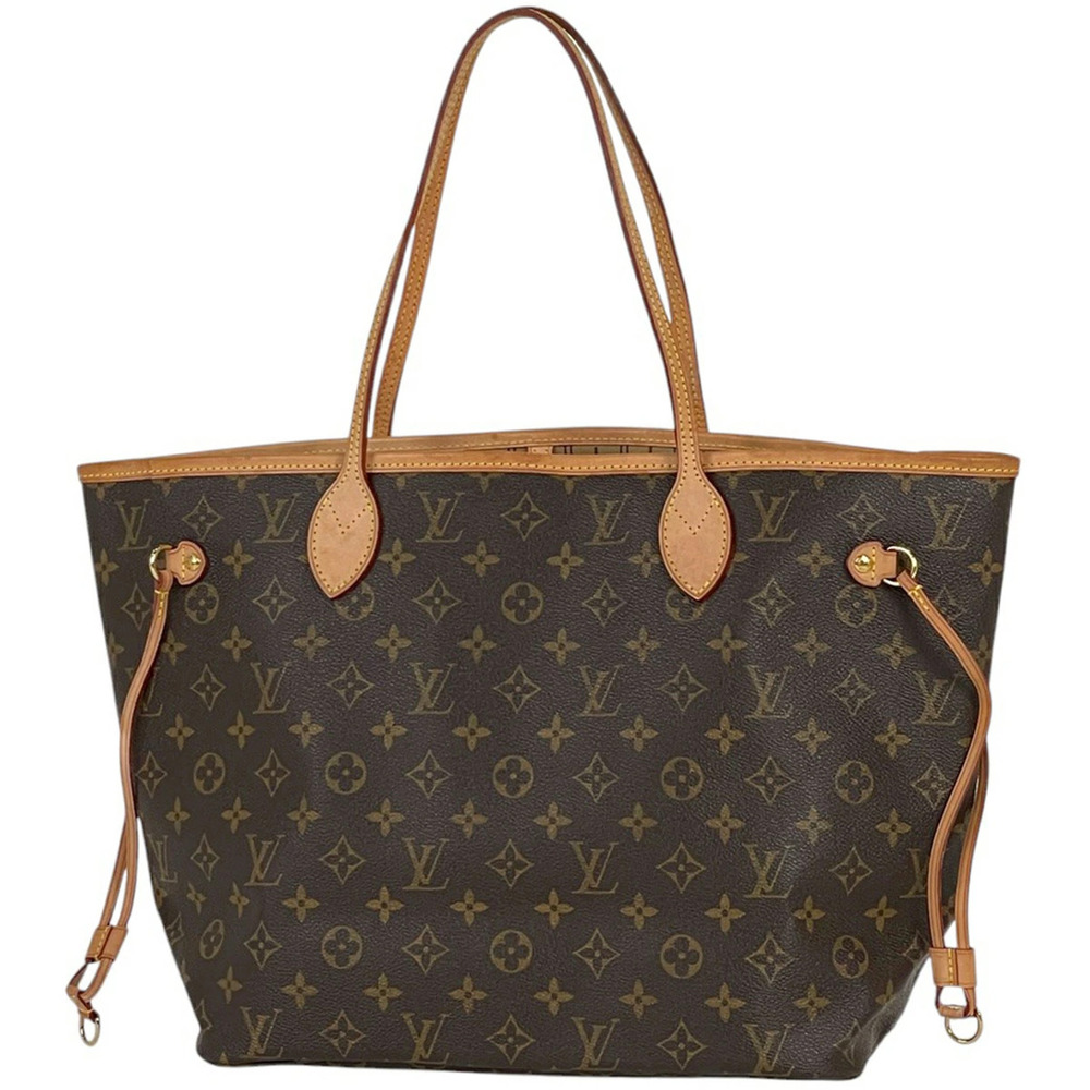 Louis Vuitton Neverfull Shoulder Bag Shopping Tote Monogram Brown